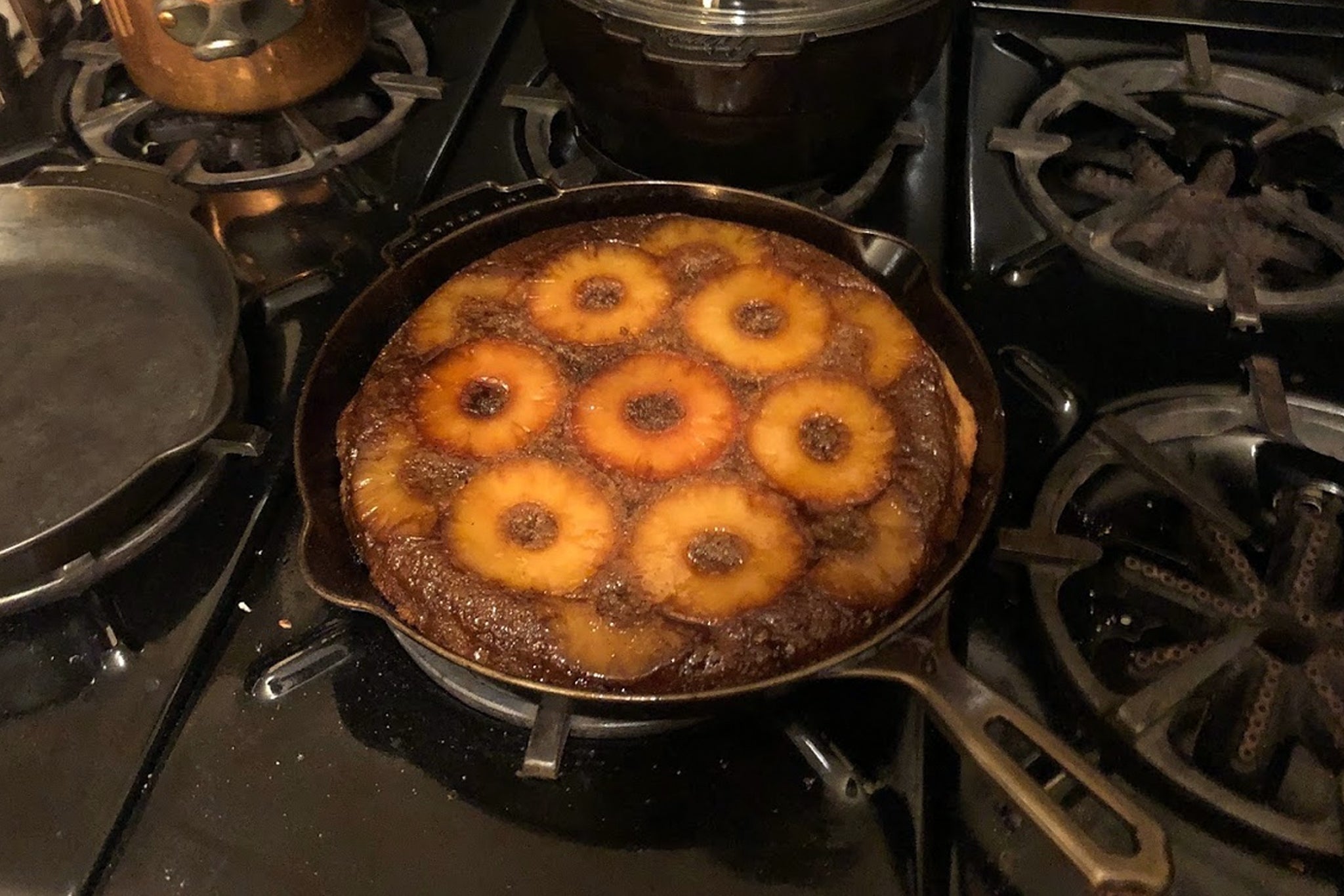 Best way to make pineapple upside down cake is in a cast iron pan